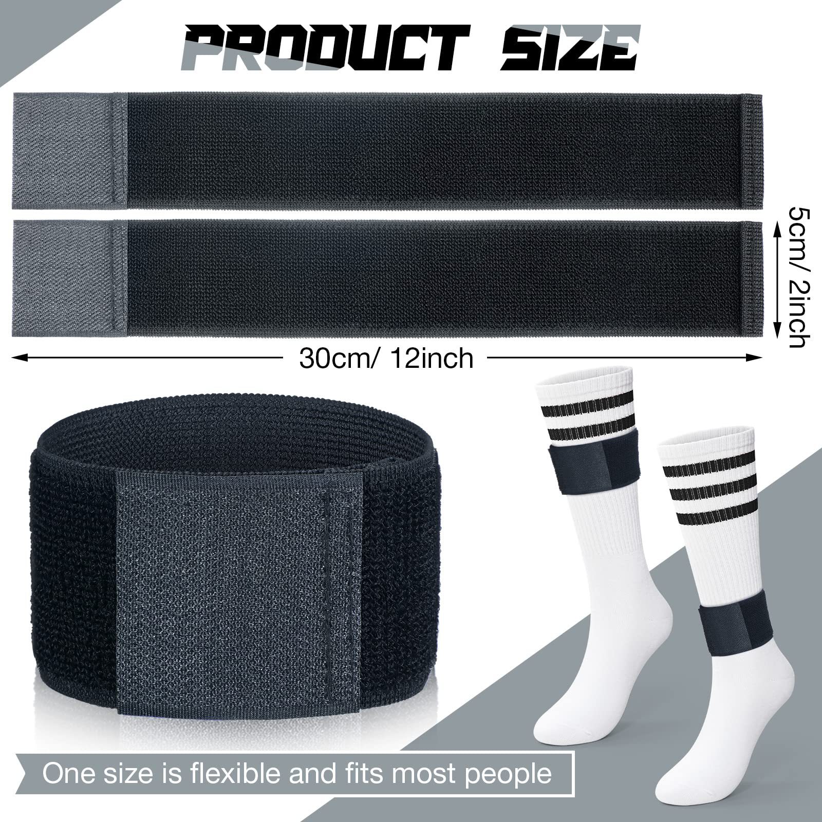 Football Shin Guard with Football Leg Strap Adjustable Sports Shin Guard Anti-slip Ankle Strap with Leg Shin Fixing Strap