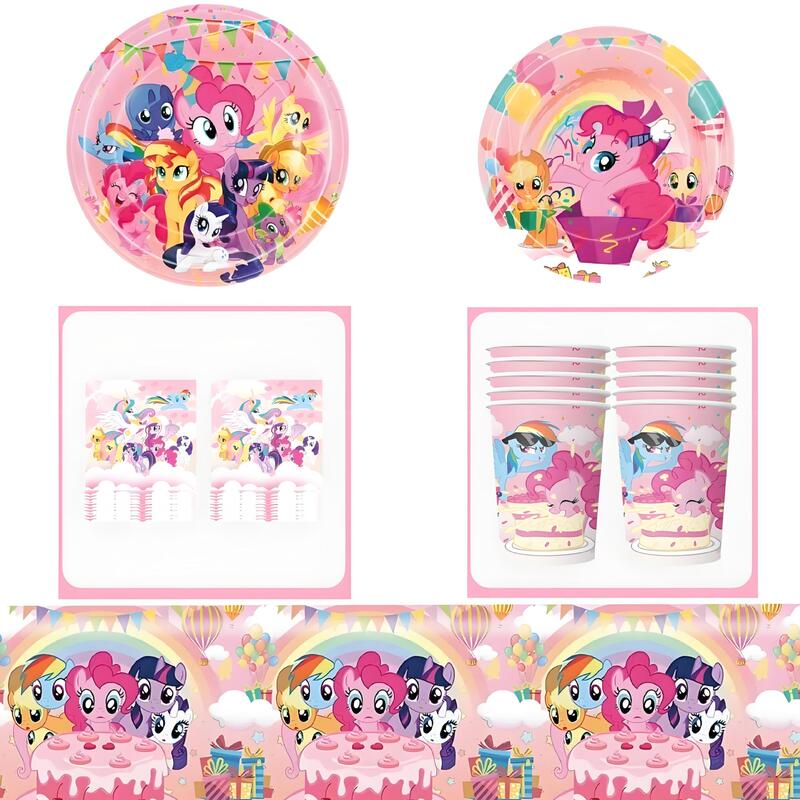 New My Little Pony Themed Birthday Party Disposable Paper Plates, Paper Cups, Paper Towels, Tablecloths, Gift Bags, Knives, Forks, and Spoons New My Little Pony Themed Birthday Party Disposable Paper Plates, Paper Cups, Paper Towels, Tablecloths, Gift Bags, Knives, Forks, and Spoons