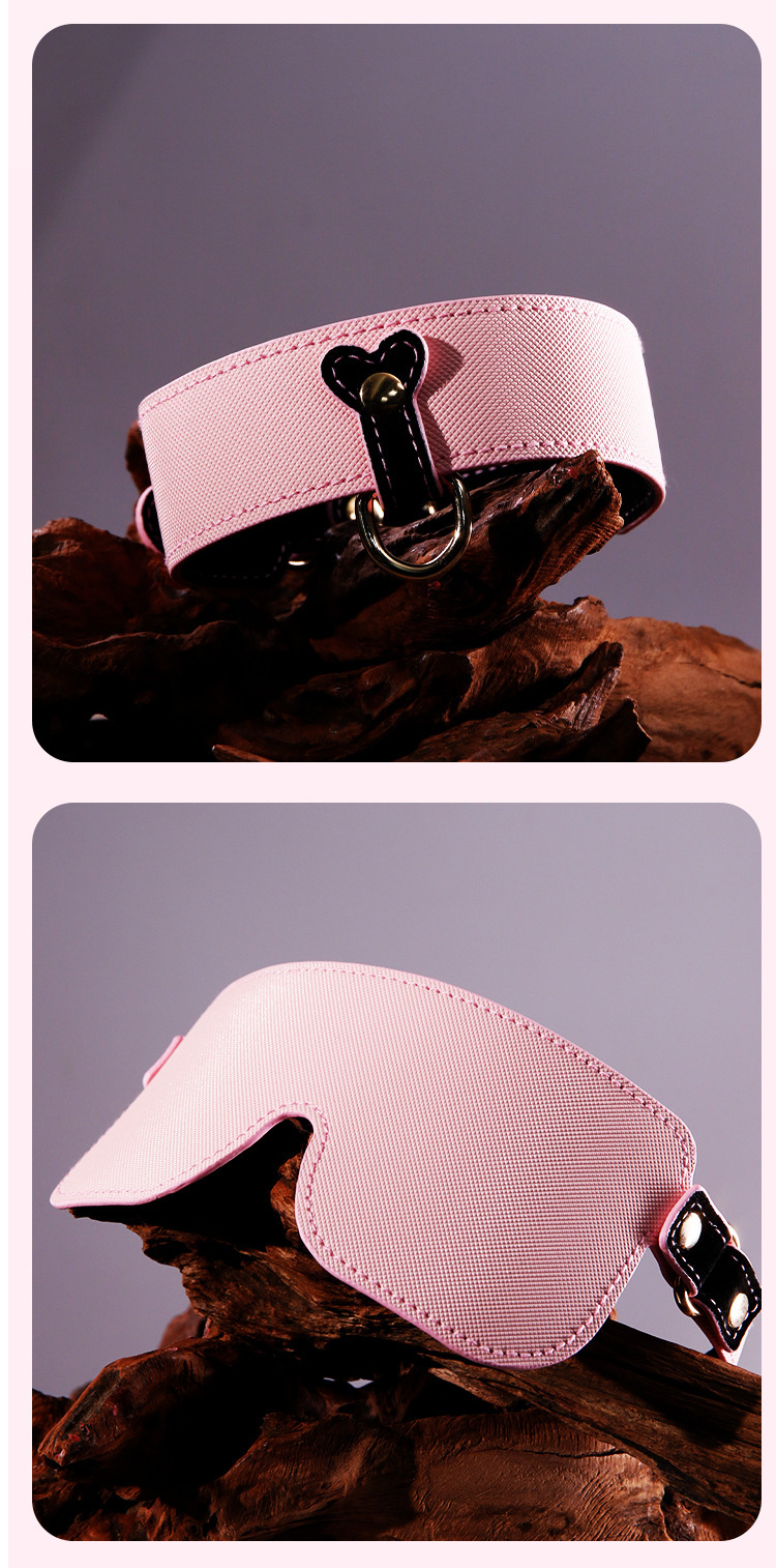 Jiuai SM Prop Bondage Set for Women, PU Restraint Accessories, Deep Pink Couple Play Kit — detail image 16