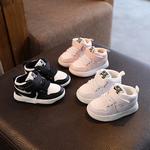 Mid-top children's sports shoes for boys and girls  new spring and autumn baby white shoes baby shoes toddler shoes