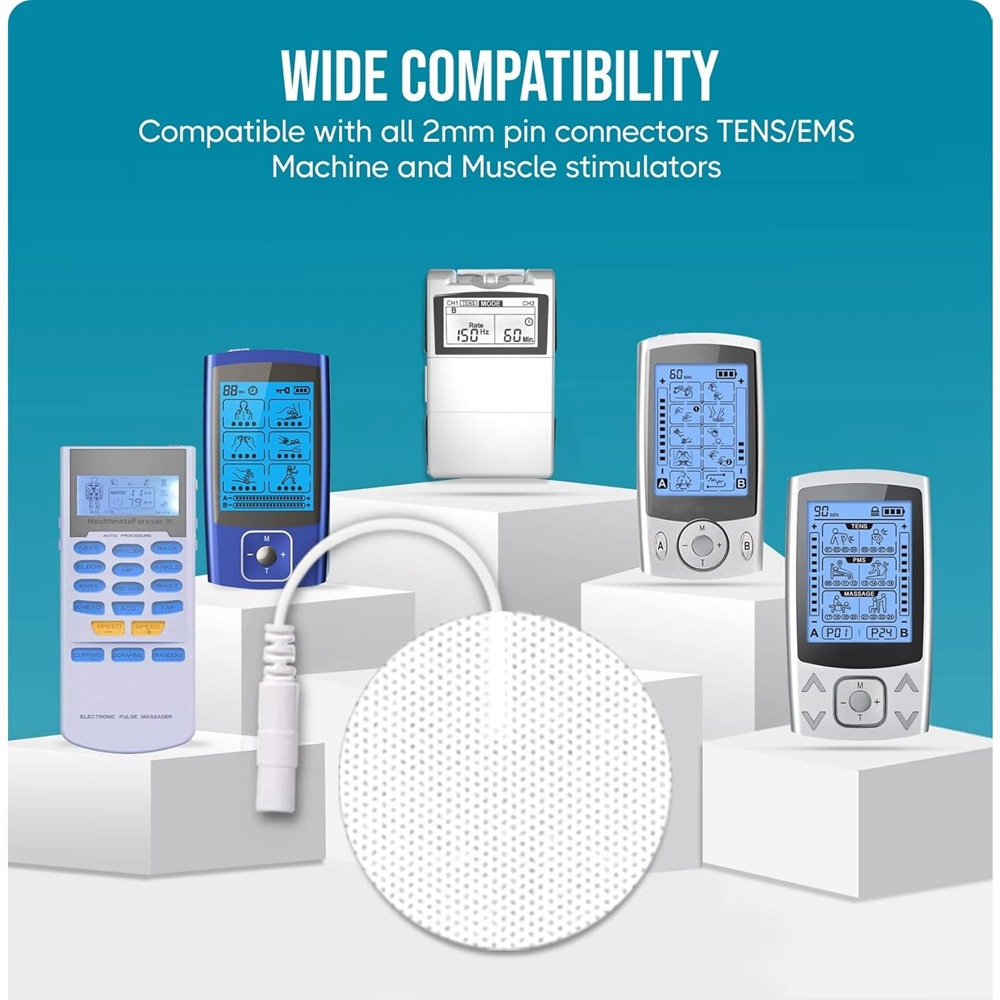 Customizado redondo de 5cm pieza de electrodo de fisioterapia tipo pin autoadhesivo parche de masaje pectoral no tejido parche de electroterapia meridiana