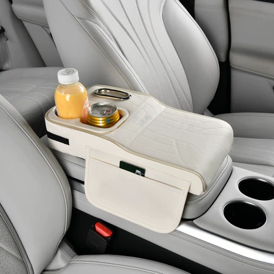 Ambient light-absorbing strip car armrest Armrest box pad - ivory-white