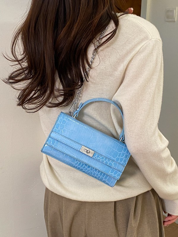 Nicho de alta sensación bolso de mano para mujeres 2026 nueva textura de cocodrilo Kelly bolso ligero lujoso estilo extranjero bolso de mujer