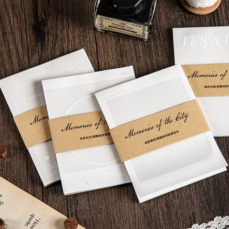 Мо Цзин записная книжка города памяти серии простые белые чернила коллаж журнал украшение Базовая бумага 8