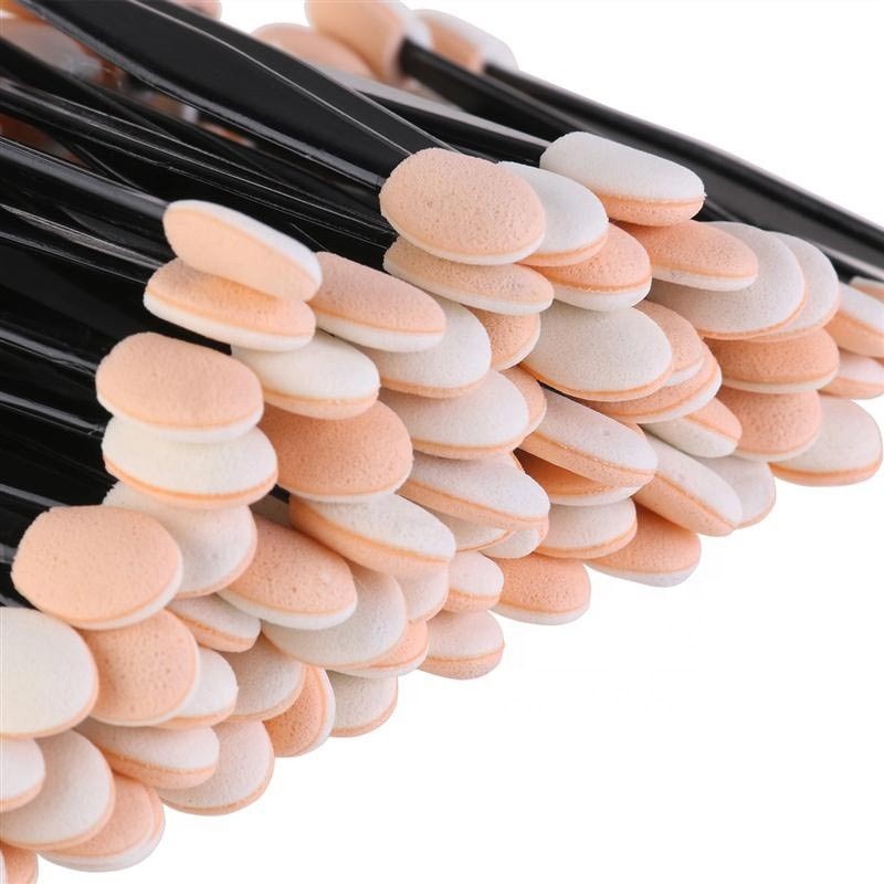 Cepillo de sombra de ojos desechable de doble cabeza de 6,5 cm de látex esponja de cabeza de maquillaje herramientas de maquillaje de sombra de ojos cepillo de maquillaje
