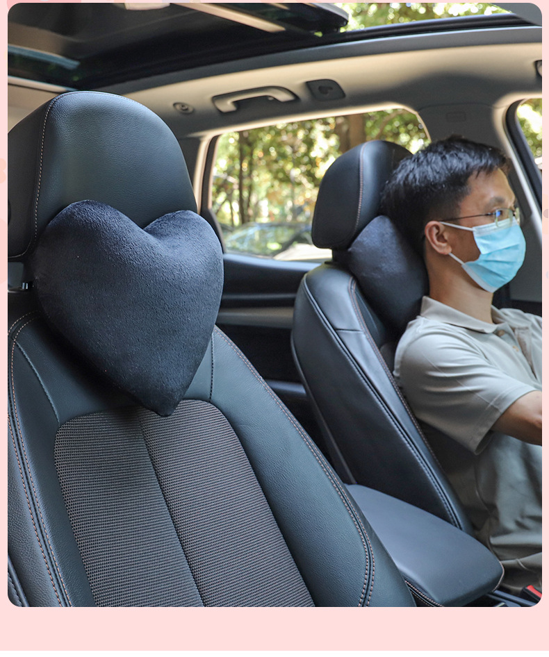 Car Headrest, Neck Pillow, Heart-Shaped Car Pillow, Car Seat Cushion, Couple's Car Interior Accessories