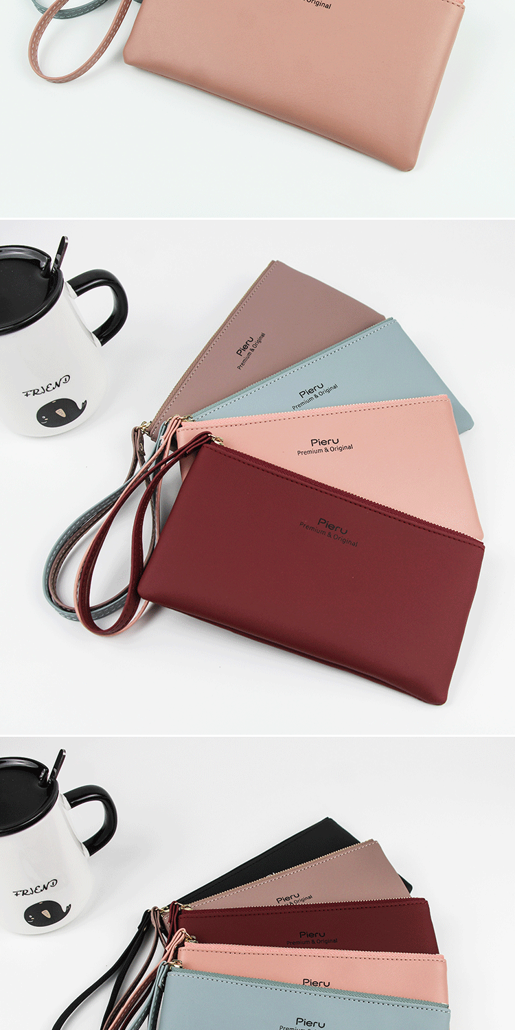 Women's Solid Color Pu Leather Zipper Coin Purses display picture 2