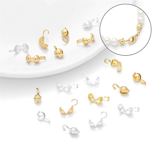 Colorful 14K/18k Gold-Plated Expandable Pendant Split Bezel Chain Necklace Finishing Clasp DIY Material Accessories