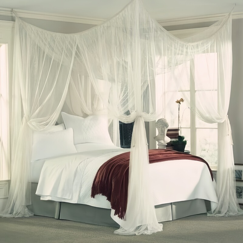 Four-Sided Door Opening Square High-Large Mosquito Net Polyester Simple Black Square Gauze Double Three-Door European and American Household Anti-Mosquito Net Four-Sided Door Opening Square High-Large Mosquito Net Polyester Simple Black Square Gauze Double Three-Door European and American Household Anti-Mosquito Net