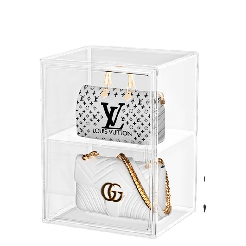 Bolsa de almacenamiento artefacto bolsa a prueba de polvo gabinete de almacenamiento de lujo pantalla transparente caja de almacenamiento acrílico hecho a mano