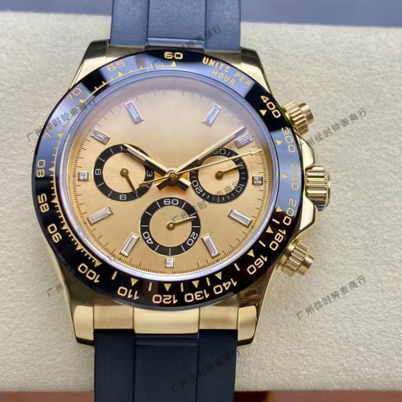 Rolex Daytona Series Beckham Cement Gray Automatic Mechanical Watch Panda Daytona Rubber Strap Men's Watch Foreign Trade