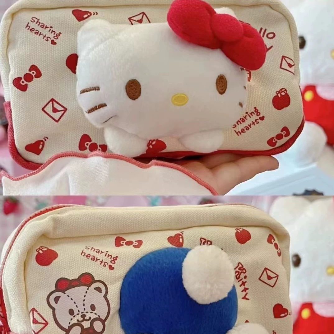 Hello Kitty, брендовый японский чехол для карандашей, качественная вместительная косметичка для студентов, канцтовары, сумка для хранения
