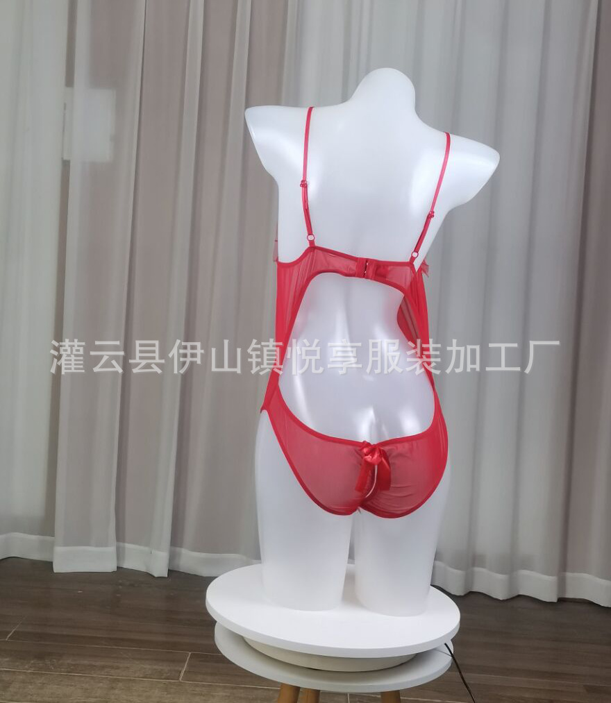 欧美蕾丝性感睡衣 吊带网纱连体衣紧身 情趣内衣套装银丝诱惑批发