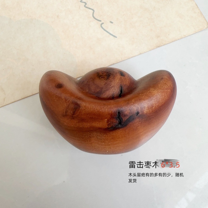 雷撃ナツメ元宝ハンドルピース、ナツメ元宝ハンドルアクセサリーペンダント、木製元宝ハンドルピースペンダント|undefined