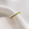 Green golden water, zirconium, ring with stone, silver 925 sample, Korean style, 14 carat white gold, micro incrustation