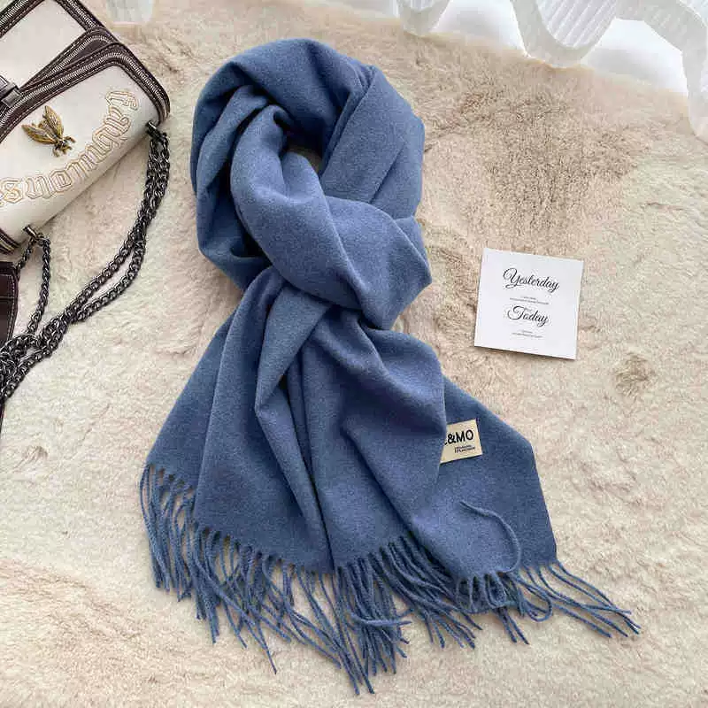 Colored winter scarf, red cashmere, keep warm universal cloak, increased thickness