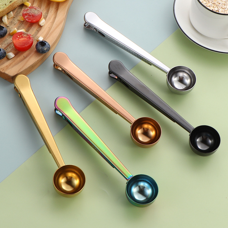 Cuchara cuantitativa de acero inoxidable de polvo de acero inoxidable a prueba de humedad de polvo de horneado de mango largo de sellado conveniente