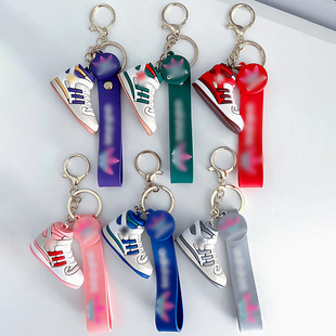 Creative Sneakers Keychain Pendant Cartoon 3D Three-dimensional High-top Basketball sneaker Mini Shoe Mold Bag Key Chain