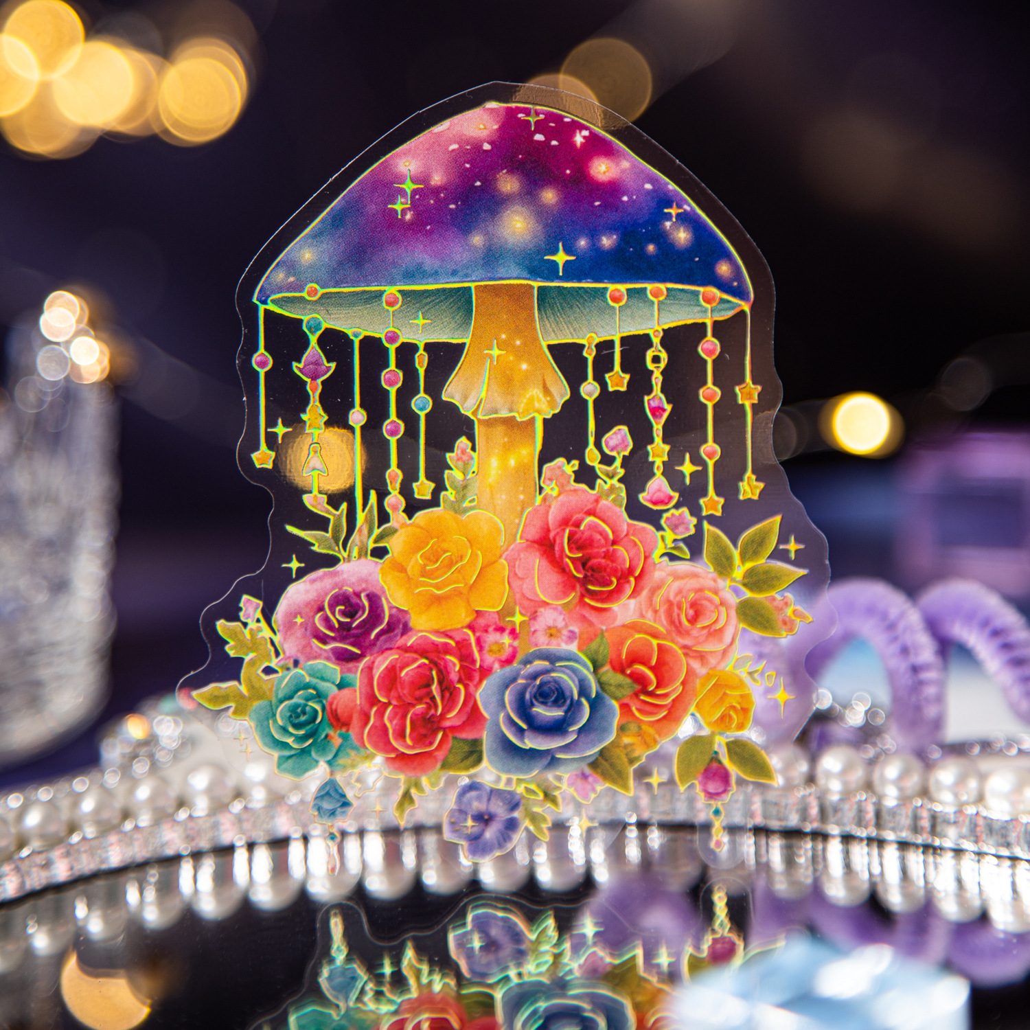 Hermoso día Acuarela Fantasy World Series Sticker Package Bronceado Tema de paisajismo Decoración de cuentas a mano 6 estilos