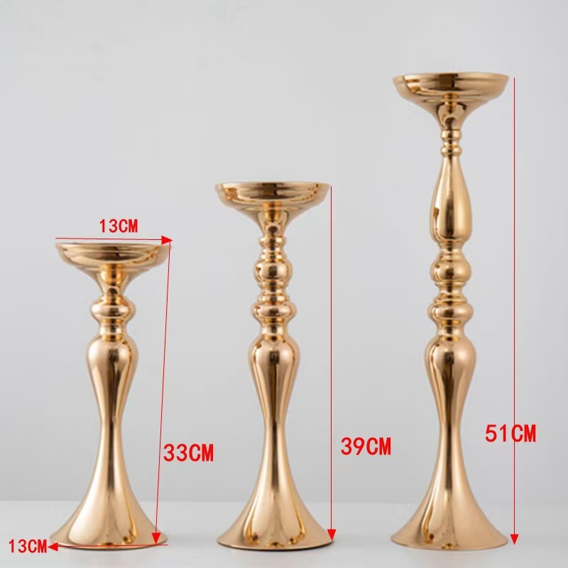 Fábrica directa vela de metal vela de boda vela de oro vela de metal fábrica al por mayor decoración de automóvil de boda