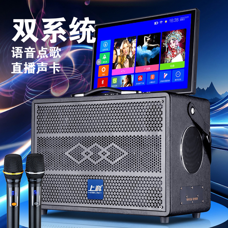 上科广场舞音响带屏幕功放一体机便携户外演出K歌家庭KTV蓝牙音箱|undefined