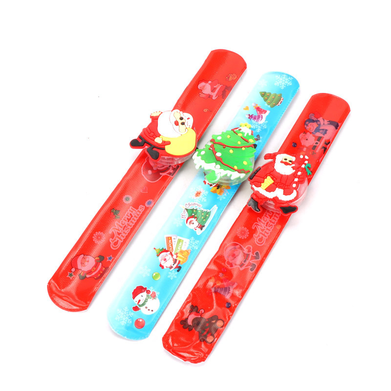 Cross-border flash juguetes Navidad luminoso raqueta anillo colorido LED Snap anillo luminoso pulsera regalo de jardín de infantes