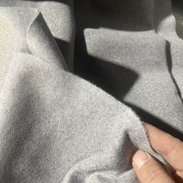 Light heather gray double-sided cashmere 2 meters weight 800