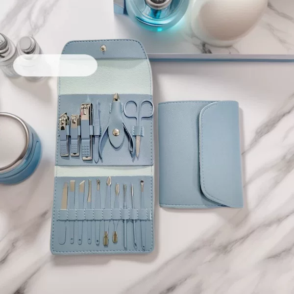 Ultra-Thin Foldable 16-Piece Nail Clipper Set, Manicure Tools, Multifunctional Nail Scissors, Portable Storage