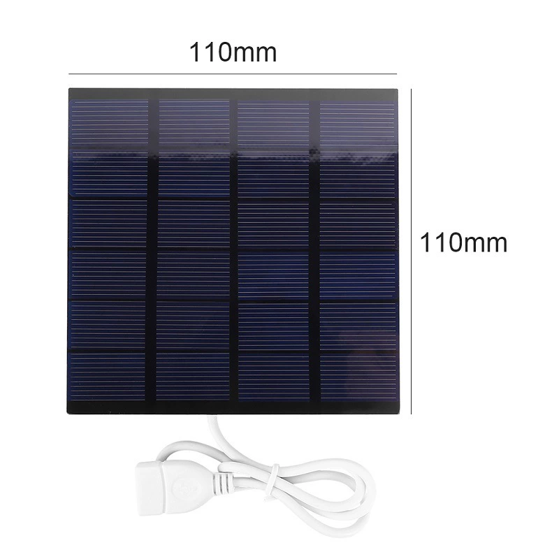 Солнечная зарядка на батарее, зарядное устройство, 5W, 6V, 110×110 мм