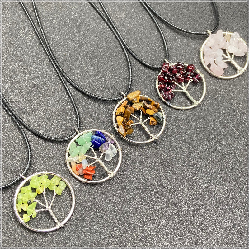 12g Weight Necklace Classification 1 Piece Quantity 1 Piece Korean Style Tree Natural Stone Plating Necklace