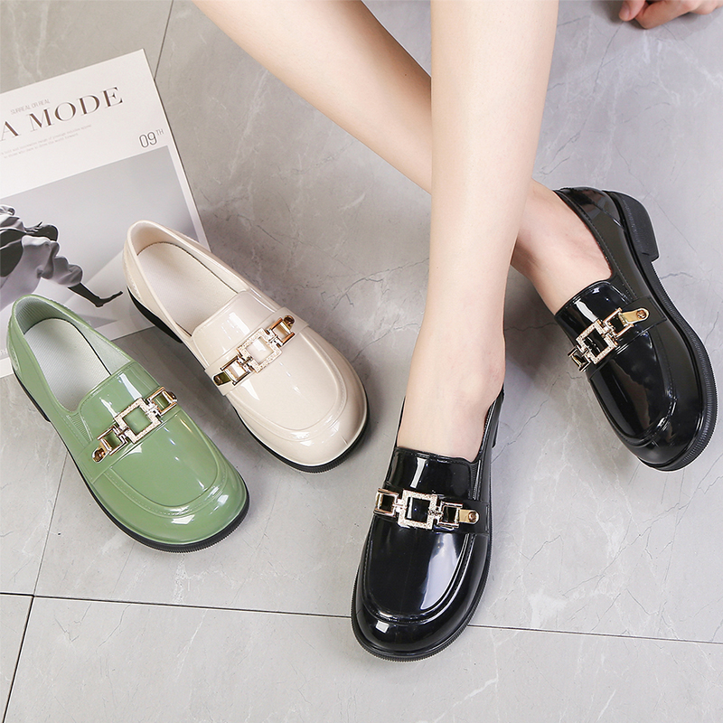 패션 레인 부츠 여성 로우 탑 워터 슈즈 여름 외부 착용 미끄럼 방지 방수 고무 신발 캐주얼 주방 작업 신발 얕은 입 워터 부츠