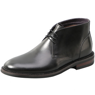 British Retro Desert Boots Men's fleece-lined Fashion Genuine Leather High-Top Martin Short Boots Business Casual Leather Shoes Korean Style
