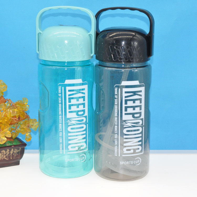Gran capacidad 2000ml plástico taza de agua fitness niños paja deportes hervidor al aire libre trabajo verano espacio taza