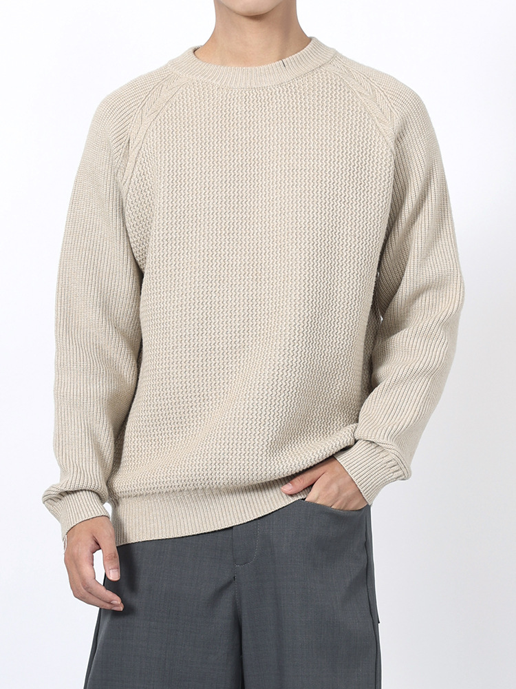 Hombres viejos qianfeng otoño y invierno suéter de cuello redondo hombre lujo ligero de alto nivel piña camisa casual camisa de punto hombre