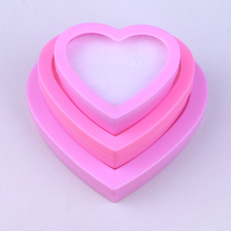 Children's Pink Heart 12/24/36 Hole Heart Ring Box New Jewelry Box Gift Box Jewelry Box Earrings