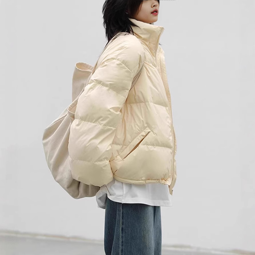 간단한 빵 세트 짧은 90 화이트 덕 다운 재킷 여성의 겨울 느슨한 따뜻한 재킷 올 매치 루즈