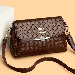 Textured Middle-Aged Mother Bag 2024 New Fashion Plaid Single Shoulder Crossbody Bag Stylish Women's Bag