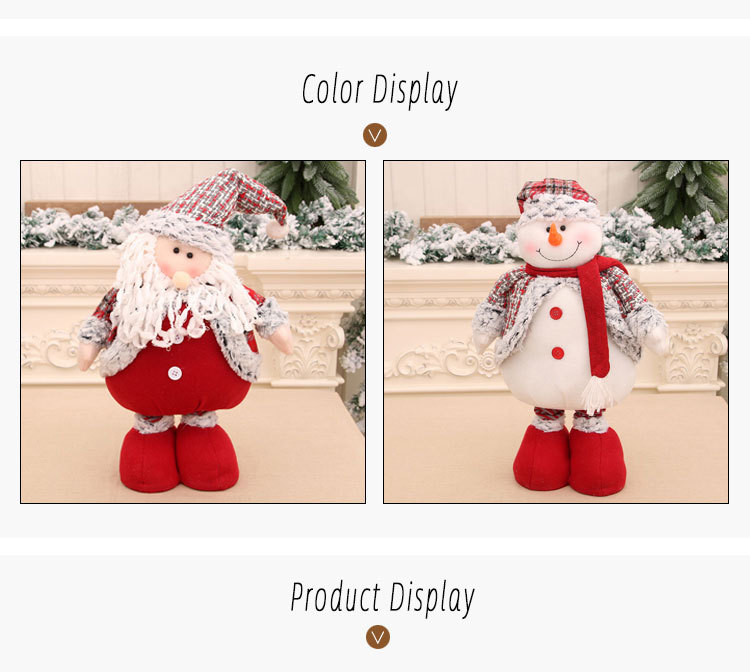 Cross-border New Arrival Large Retractable Standing Santa Claus Doll Christmas Decoration Christmas Gift display picture 4