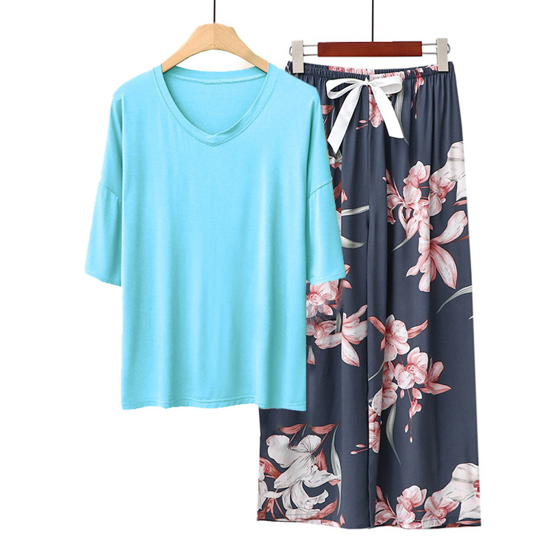 아쿠아 블루 + 포그 블루 핑크 꽃