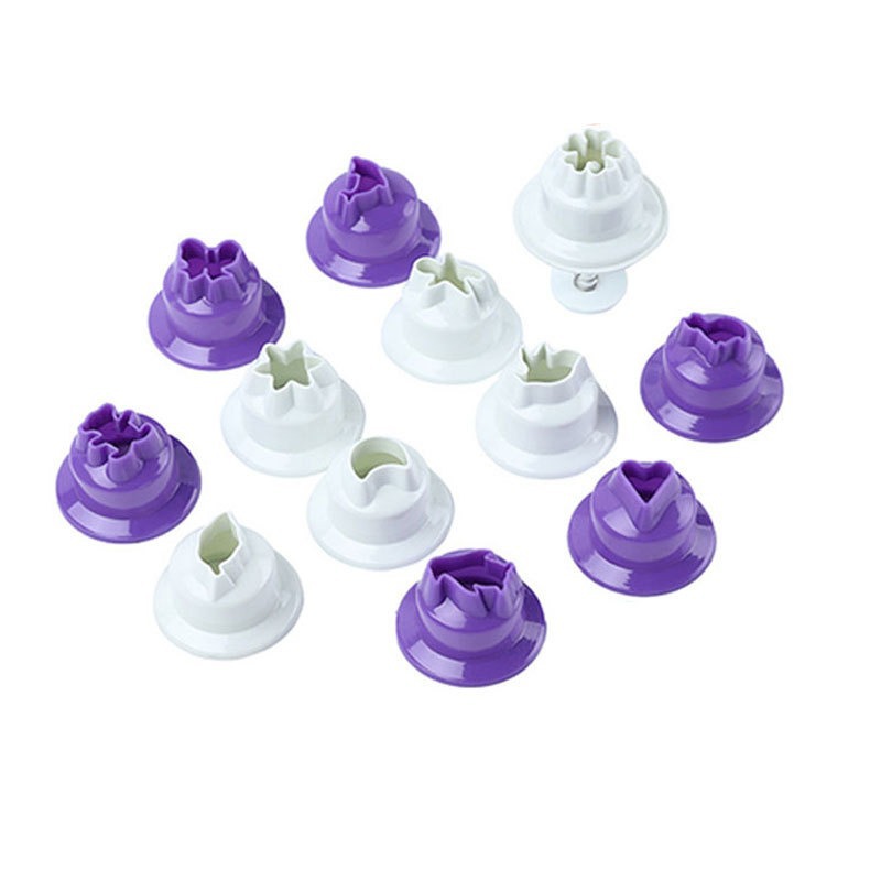 Fábrica directa 12pcs molde de galletas de plástico para bebés molde de prensado DIY molde de corte de piel de horneado se puede personalizar
