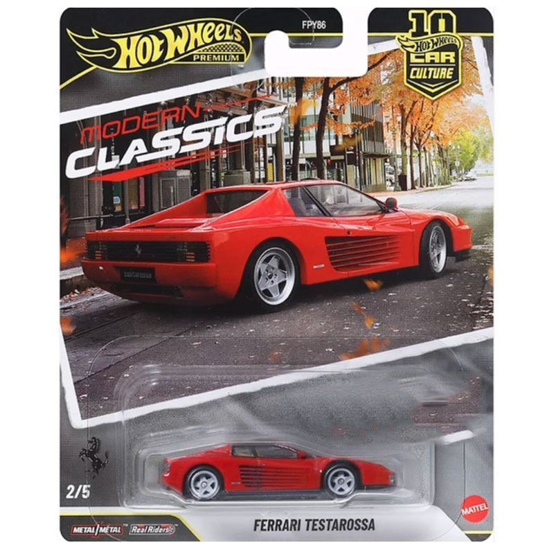 In-Stock Free Shipping Hot Wheels Modern Classic Culture Simulation Alloy Car Model Red Ferrari Testa Collectible Toy