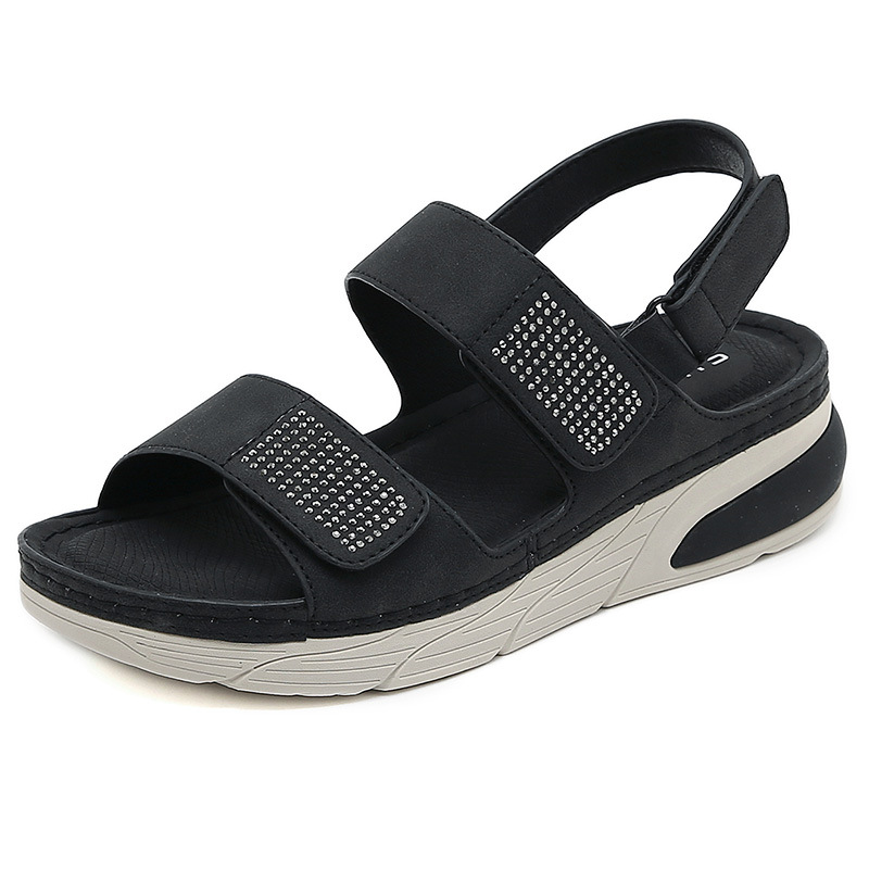 8275-3 Nuevas sandalias ligeras 2025MD deportivas casuales de diamante velcro de suela gruesa de sutura zapatos de mujer de tamaño grande