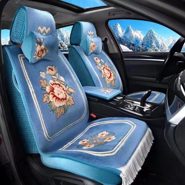 Car Cushion Blended Imitation Wool Handmade Carpet Short Plush Fully Surrounded Four Seasons Universal Pure Wool Five-seater Car Cover