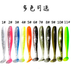 5.5cm/6.3cm/7cm/9cm/12cm single and double color T-tail soft bait soft worm cocked mandarin fish bait Luya bait
