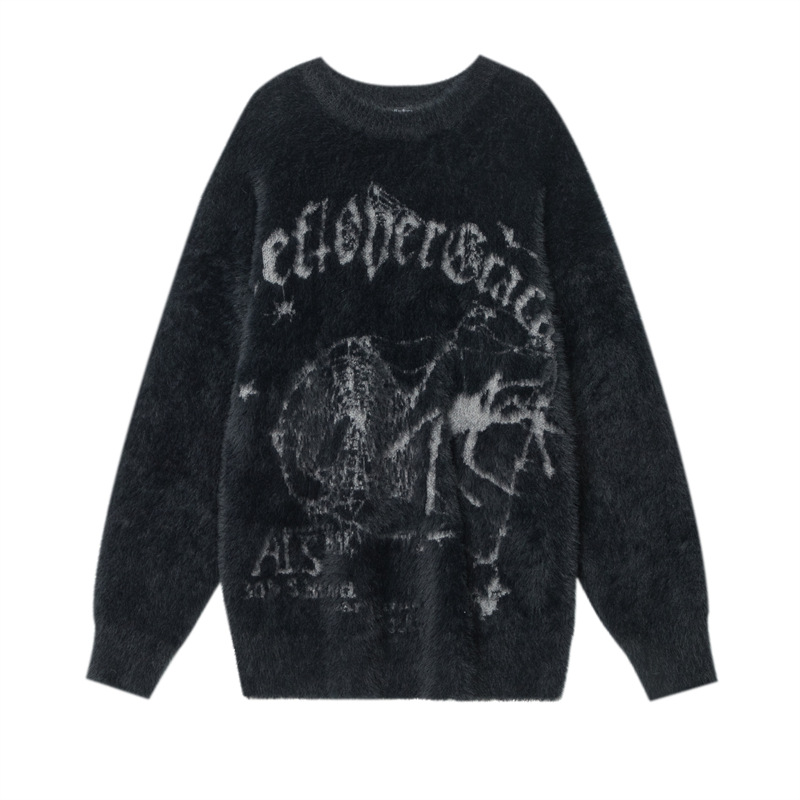 Hey Henryy Brand Autumn And Winter Street Dark Soft And Loose Sweater Men's Couple Plush Sweater