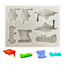 毕业帽博士帽子液态硅胶模具 翻糖蛋糕模具 DIY巧克力烘培工具