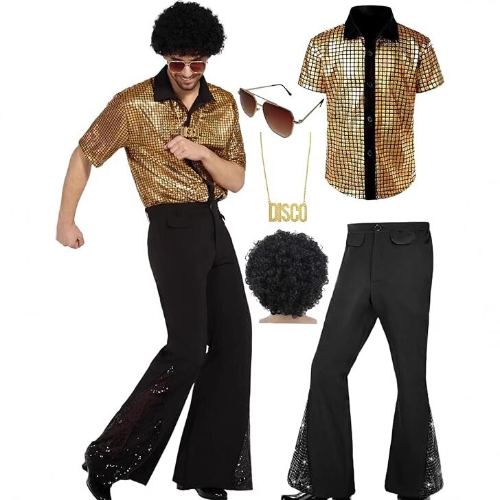 New Product 2026 New Style 70S Boys' Classic Casual Retro Shiny Suit Disco Performance Christmas Costume