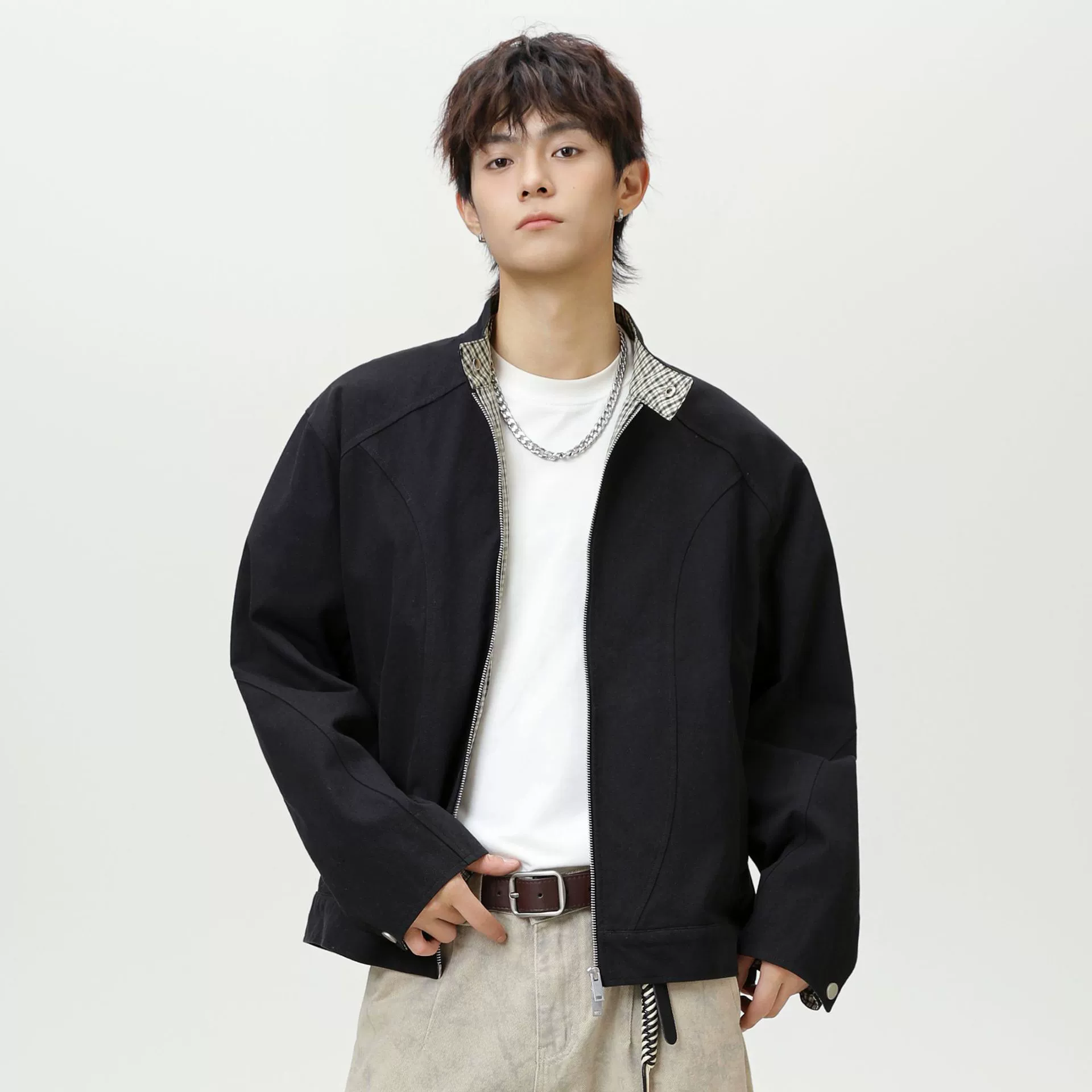 Retro autumn design jacket, loose fit