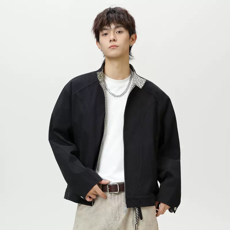 Retro autumn design jacket, loose fit