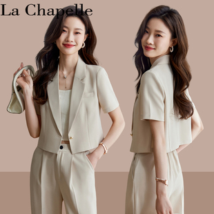 Professional Suit Suit for Women Summer Thin 2025 New High-End Short Style Short-Sleeved Suit Jacket for Small People